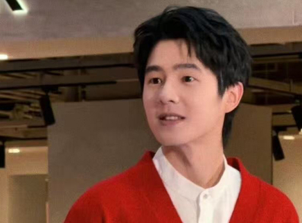 刘昊然红衣造型亮相活动